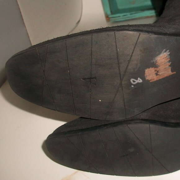 Aquatalia Ricarda Tall Black Suede Weatherproof Low Heel Boots 8.5M MSRP $650EUC - Picture 6 of 10